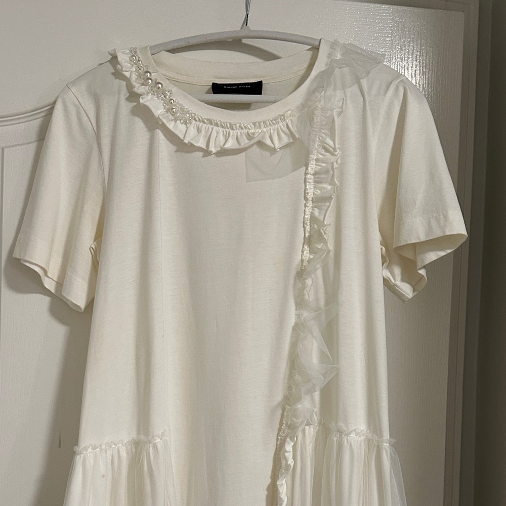 Simone Rocha Cream Dress with Ruffles - Picture 4 of 6